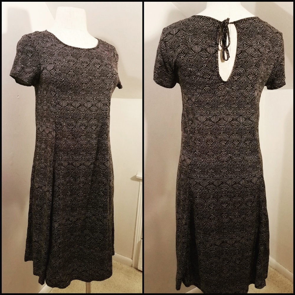 H&M black & white circle pattern dress NWT